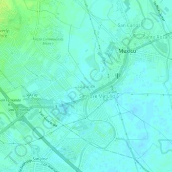 Lagundi地形图、海拔、地势