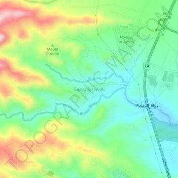 Sapang Uwak地形图、海拔、地势