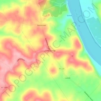 Cold Springs地形图、海拔、地势