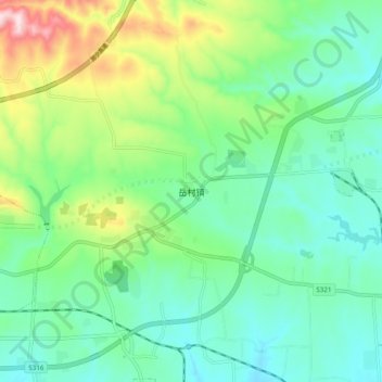 岳村镇地形图、海拔、地势