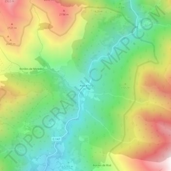 Alós d'Isil地形图、海拔、地势
