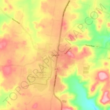 Guyra地形图、海拔、地势