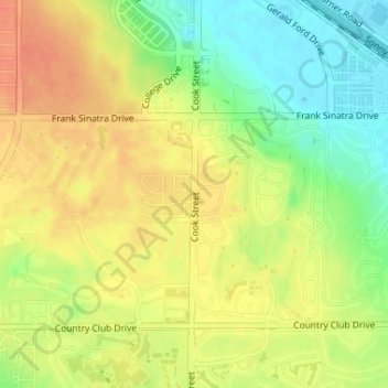 Coachella Valley地形图、海拔、地势
