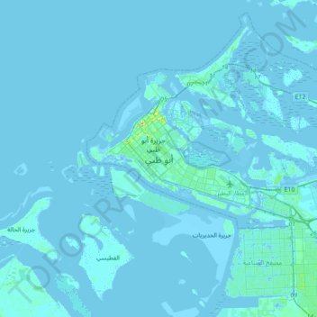 Abu Dhabi地形图、海拔、地势