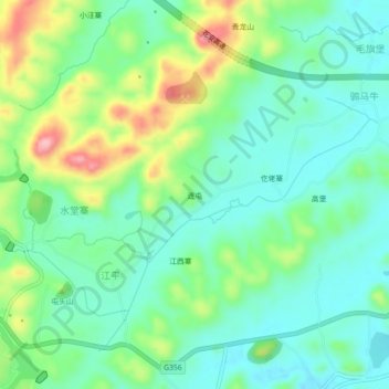 连屯地形图、海拔、地势