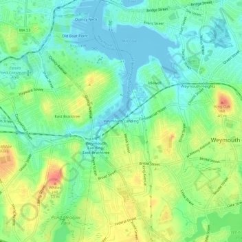 Weymouth Landing地形图、海拔、地势