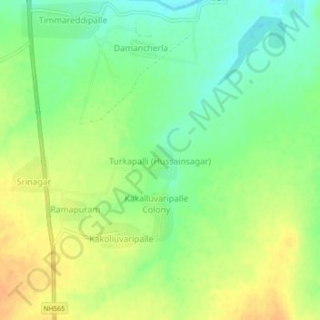 Turkapalli (Hussainsagar)地形图、海拔、地势