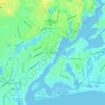 South Yarmouth地形图、海拔、地势