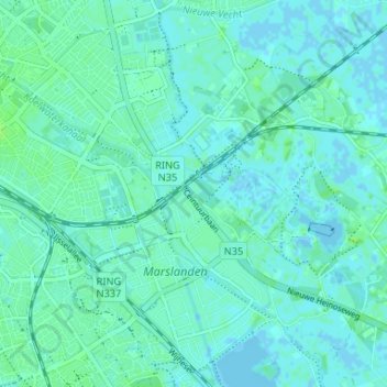 Zalne地形图、海拔、地势