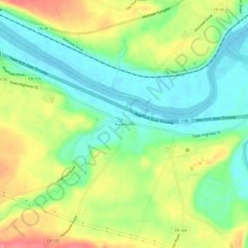 Auriesville地形图、海拔、地势