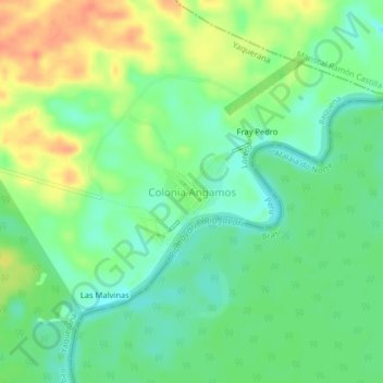 Colonia Angamos地形图、海拔、地势