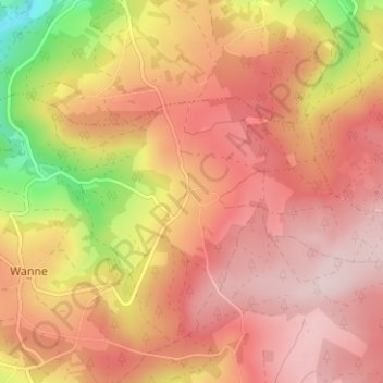 Hénumont地形图、海拔、地势