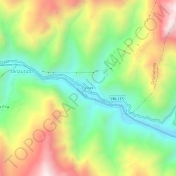Palcas地形图、海拔、地势