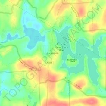 Promised Land地形图、海拔、地势
