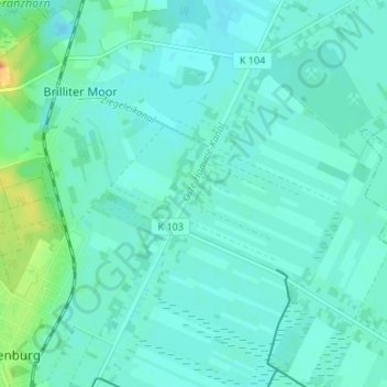 Langenhausen地形图、海拔、地势
