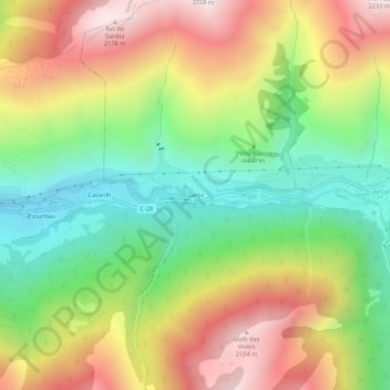 Garòs地形图、海拔、地势
