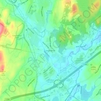 South Berlin地形图、海拔、地势