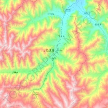 琼结县地形图、海拔、地势