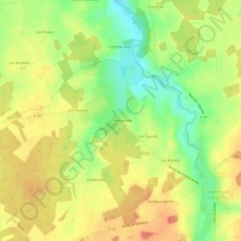La Benardiere地形图、海拔、地势