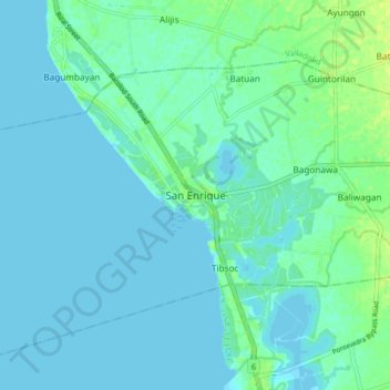 San Enrique地形图、海拔、地势