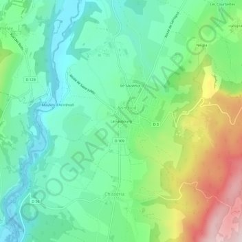 Le Faubourg地形图、海拔、地势