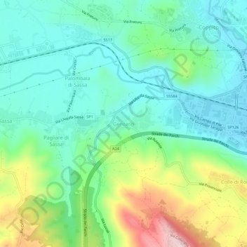 Genzano地形图、海拔、地势