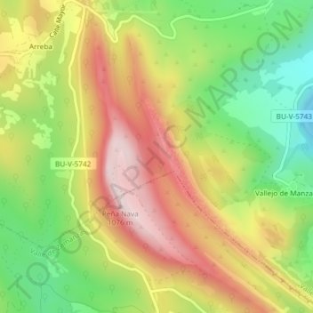 Albuera地形图、海拔、地势