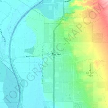 Fort Mohave地形图、海拔、地势