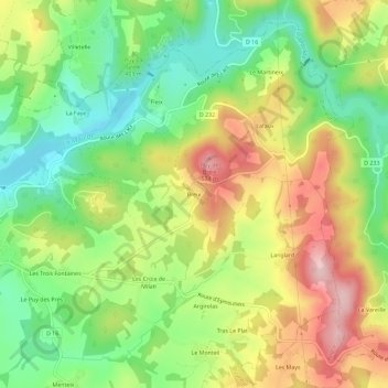 Breix地形图、海拔、地势