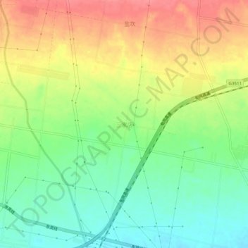 三家店地形图、海拔、地势