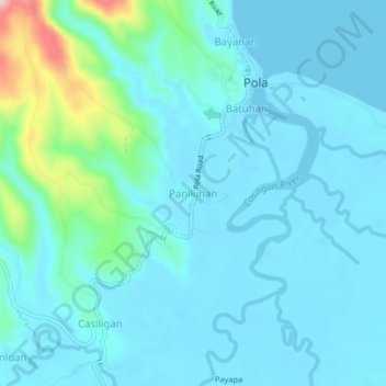 Panikihan地形图、海拔、地势