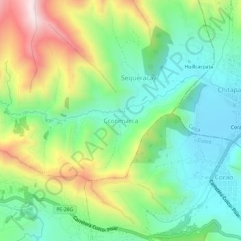 Ccorimarca地形图、海拔、地势