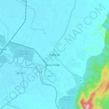 Namrup地形图、海拔、地势