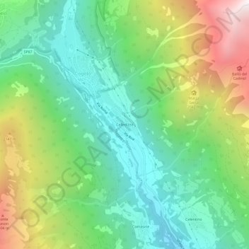 Calledizzo地形图、海拔、地势