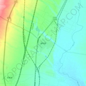 崞阳镇地形图、海拔、地势