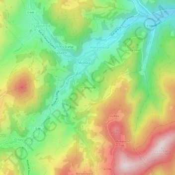 Les Allagoutes地形图、海拔、地势