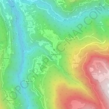 Boccaldo地形图、海拔、地势