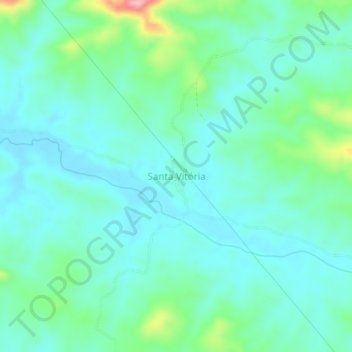 Santa Vitória地形图、海拔、地势