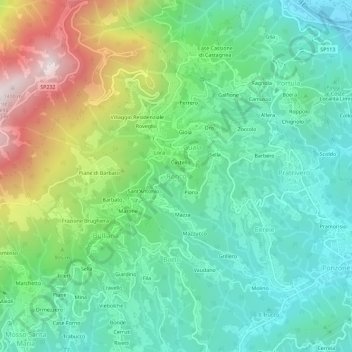 Ronco地形图、海拔、地势