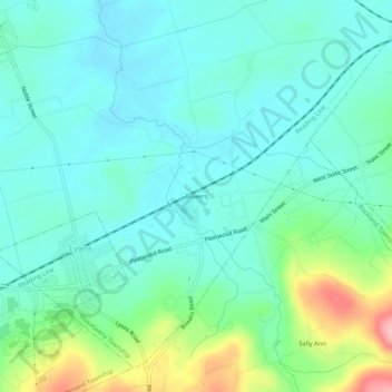 Bowers地形图、海拔、地势
