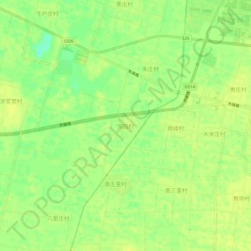 常园村地形图、海拔、地势