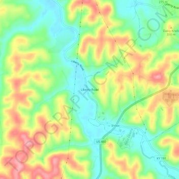 Liberty Road地形图、海拔、地势