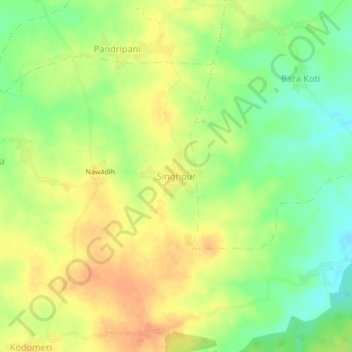 Singhpur地形图、海拔、地势