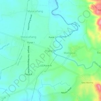 Mapalad地形图、海拔、地势