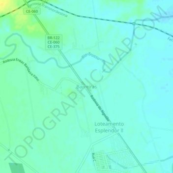 Barreiras地形图、海拔、地势