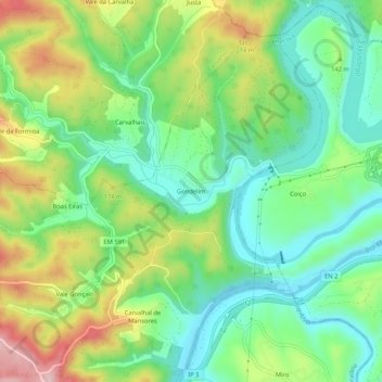 Gondelim地形图、海拔、地势