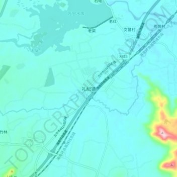 礼纪镇地形图、海拔、地势