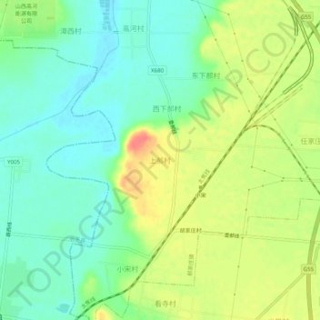 上郝村地形图、海拔、地势