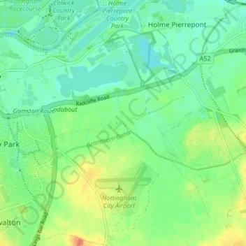 Bassingfield地形图、海拔、地势