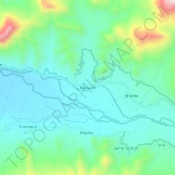 Macuaco地形图、海拔、地势